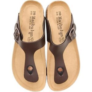 Maibulun Brown Flat Heel Sandals